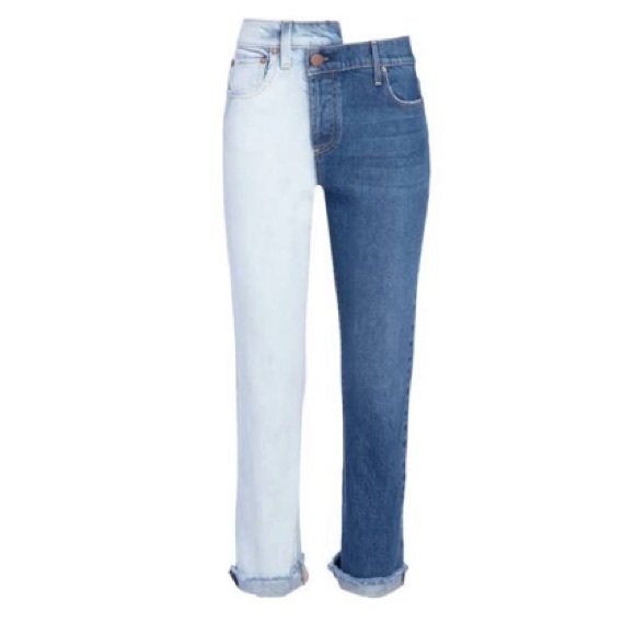 alice and olivia two tone jeans